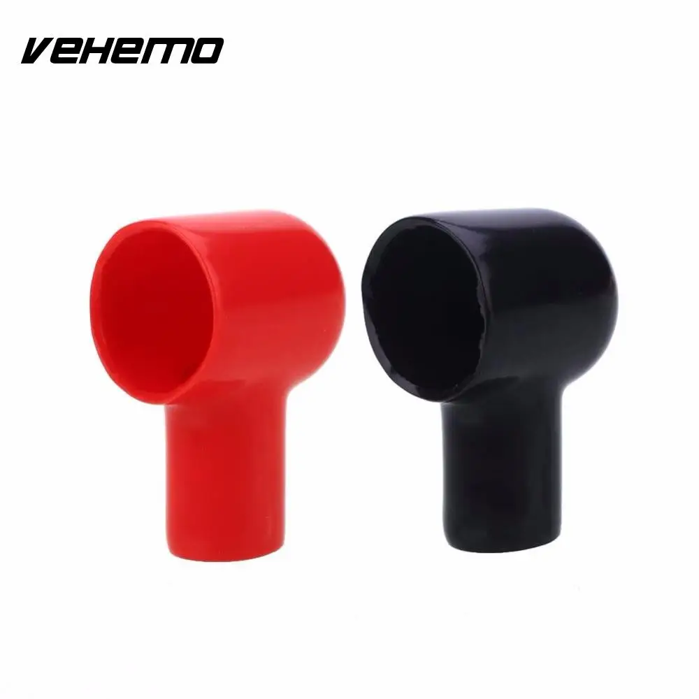 Vehemo 10 шт. 20x12 мм круглый черный красный батарея клеммные ботинки изоляционные Чехлы рукав инструмент