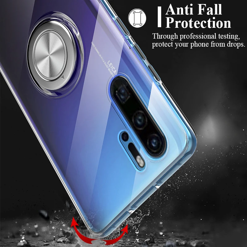 Прозрачный чехол для huawei p20 p30 pro lite чехол Huavei p 20 30 светильник p30pro p30lite Бампер Подставка кольцо держатель Защитная кожа