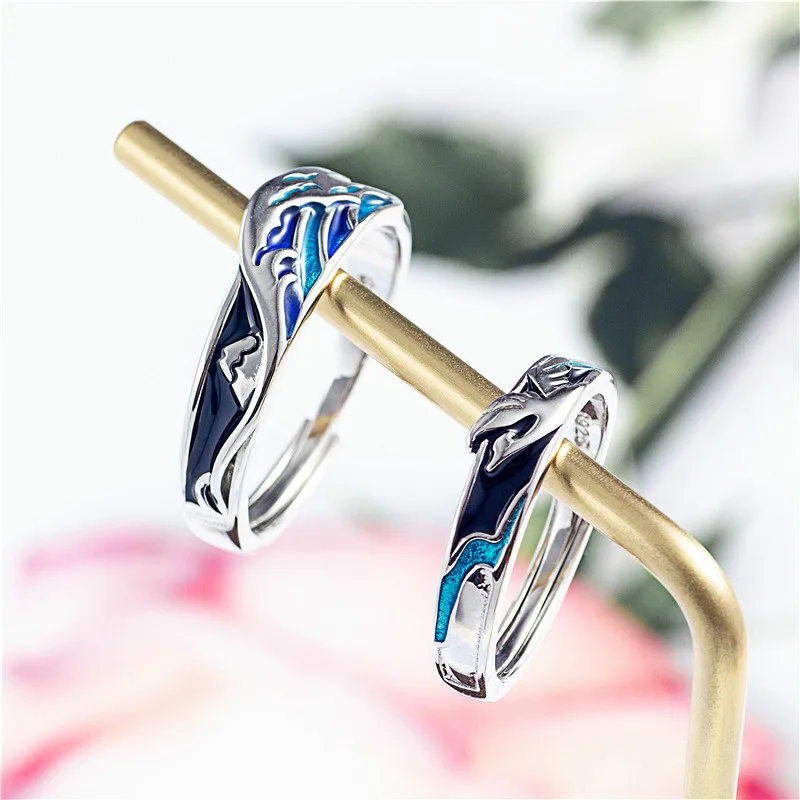 Эмалированное кольцо Flyleaf регулируемое из стерлингового серебра 925 пробы с