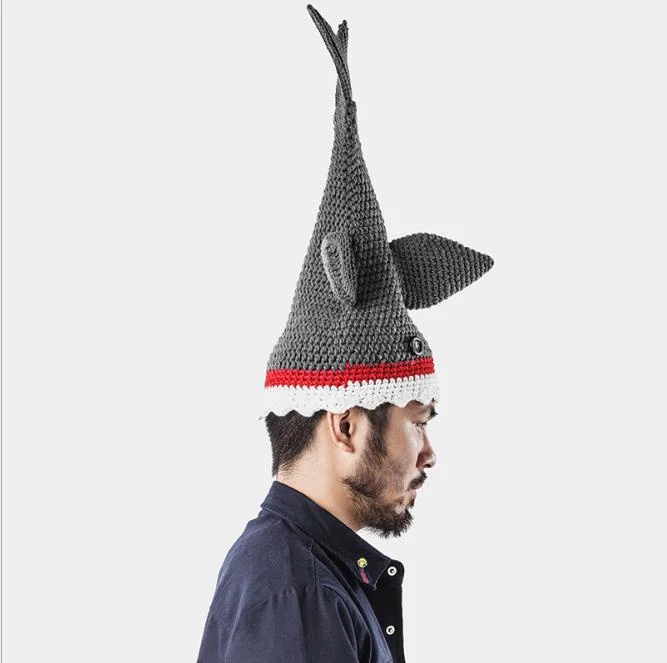 Кубическая Акула Модель игрушка кукла животное комплект вязаная шапка + шарф