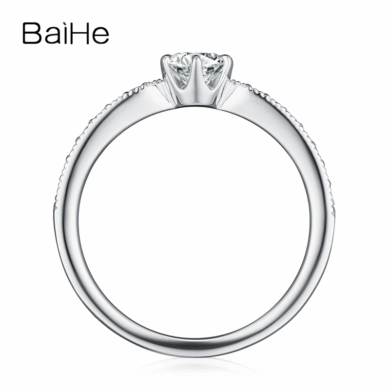 BAIHE однотонное 10K белое золото (AU417) 0.25ct сертифицировано круглой огранки муассанит