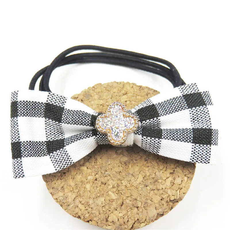 10 шт./лот простые тканевые эластичные повязки для волос в виде клевера девочек