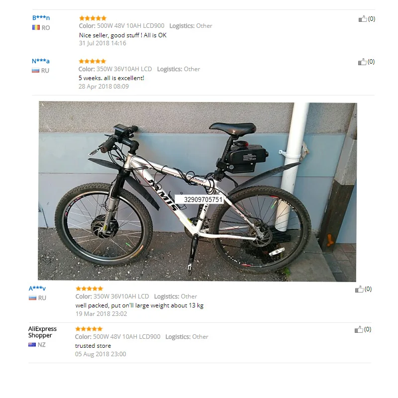 Комплект для переоборудования электрического велосипеда с 36V 48V 250w 500w Ebike Motor Wheel