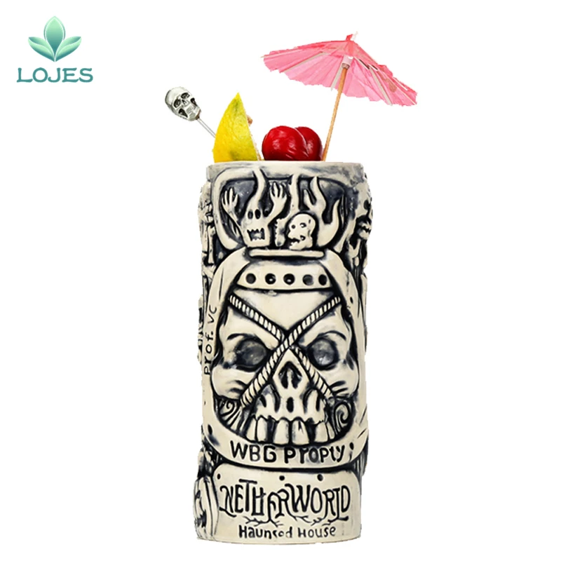 540 мл Hawaii Tiki кружки, Коктейльная чашка, пивная кружка для напитков, кружка для вина, керамическая Пасхальная кружка Tiki, барная кружка, инструмент