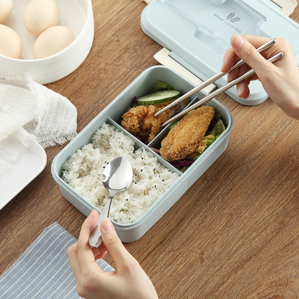 CHANVOEL микроволновая печь пластиковая Пшеничная солома Bento Ланчбокс портативный детский школьный студенческий Ланч боксы для пикника пищевой контейнер для кемпинга