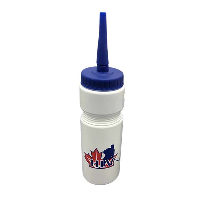 blue Хоккейная бутылка для воды белая HDPE пластиковая без BPA Спортивная хоккейная футбольная Лакросс бутылки классический удлиненный наконечник дизайн спортивное снаряжение - Цвет: blue