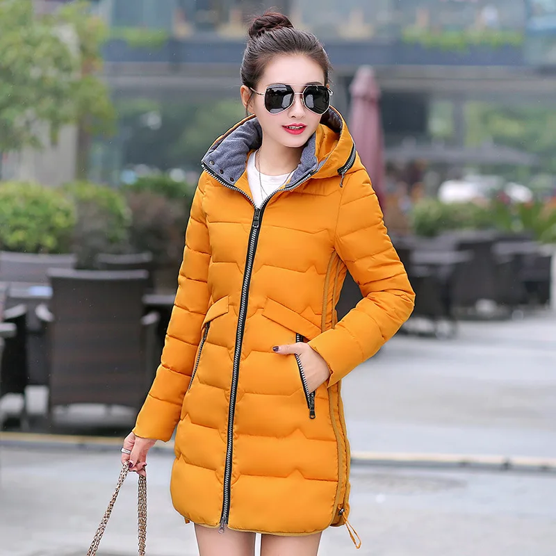 Утепленная куртка из хлопка с капюшоном в Корейском стиле зима 2017 | Женская