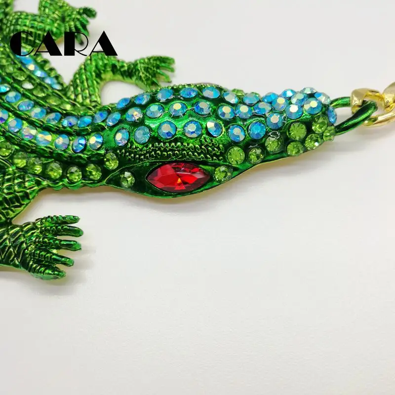 Новинка 2019 Женский Большой чокер эффектные ожерелья зеленое ожерелье стразы из