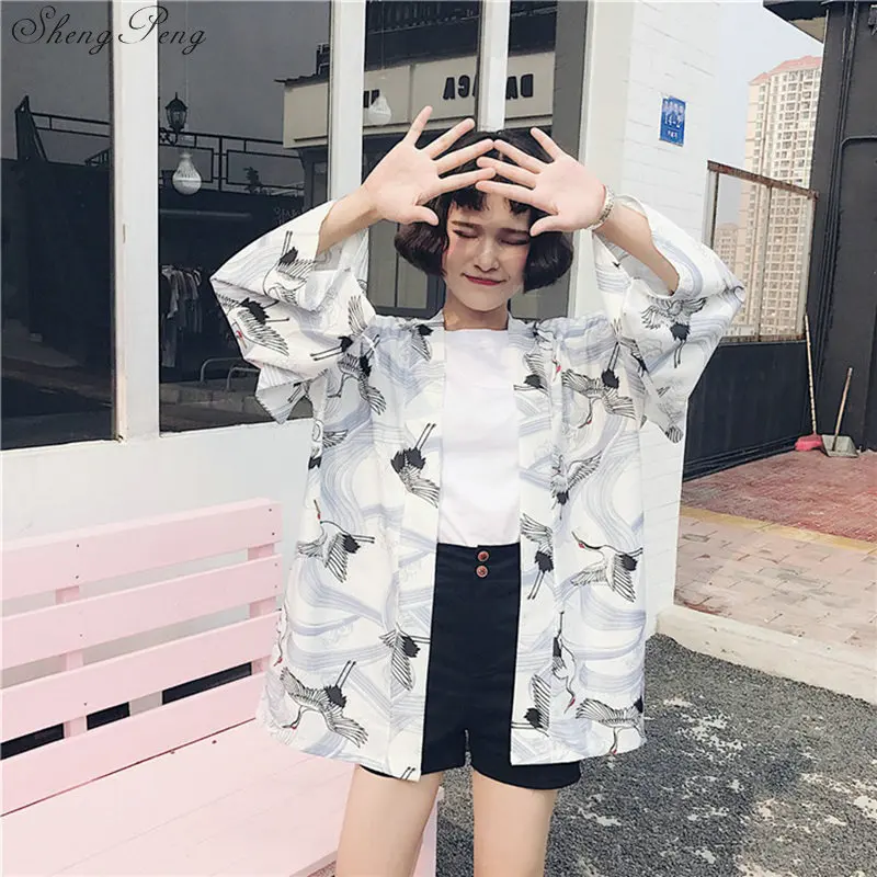 Кимоно Кофта кардиган рубашка летние пляжные кимоно женские 2019 Косплей yukata