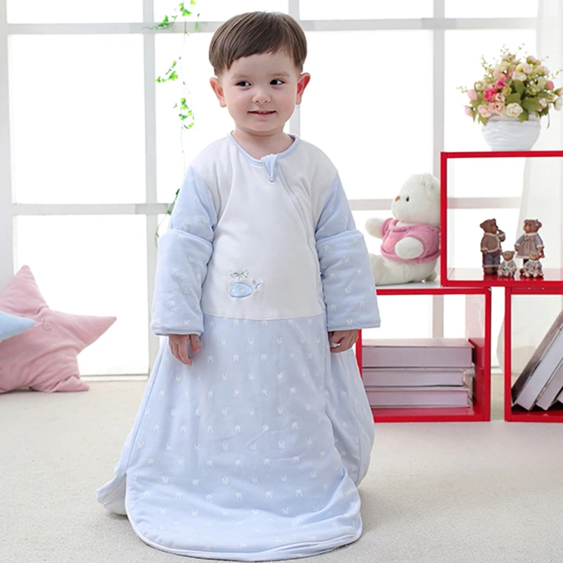 Infant sleeping bag Baby long sleeve envelope Breathable non-fluorescent newborn anti-kick is by children |