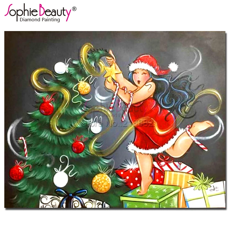 Sophie Beauty DIY Алмазная картина крестиком Рождественская елка женские подарки