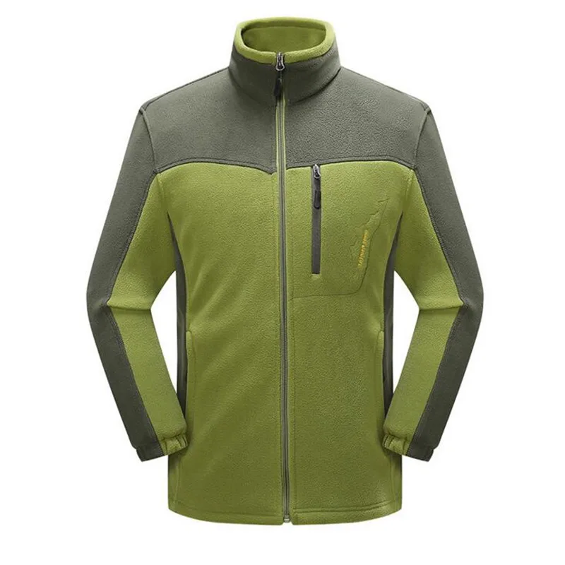 

Men Fleece Jacket Splice color 2016 New Casual Clothing Men Autumn winter Jacket Warm Coat 5XL Stand Collar Cardigan Male Jacket