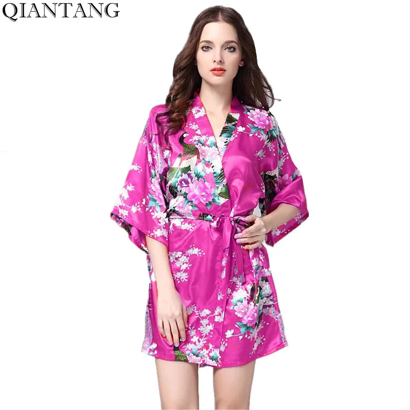 Розовое женское мини платье кимоно банный халат для свадьбы невесты подружки