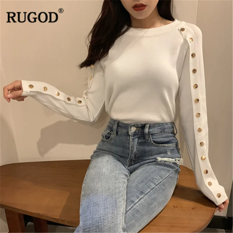 RUGOD 2019 Весна Для женщин Свитера Модные балетки на плоской подошве с круглым
