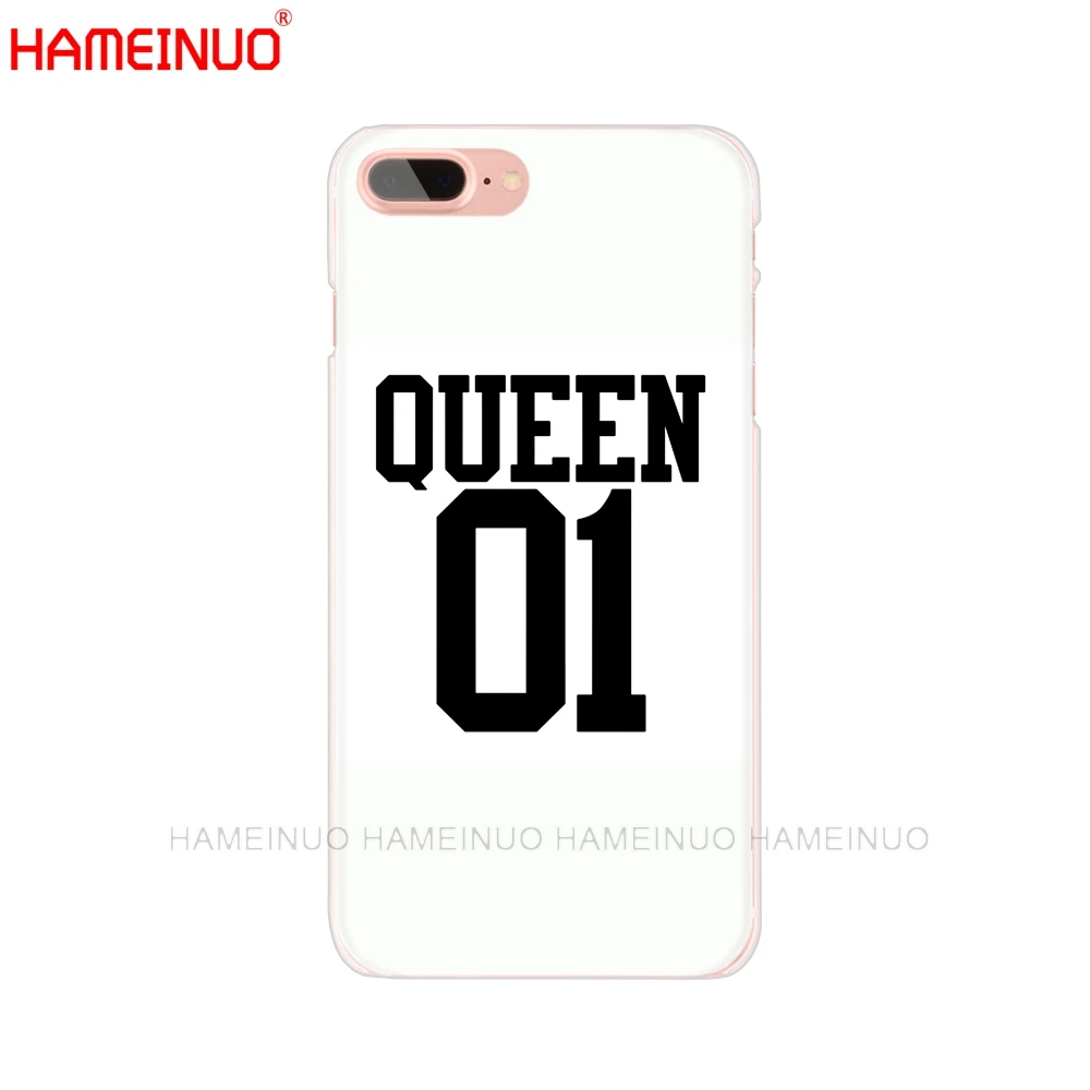HAMEINUO король королева пара чехол для сотового телефона iphone X 8 7 6 4 блестящий 5 5c 6s plus