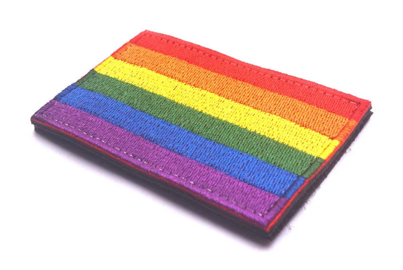 100pcs Rainbow Gay Pride Flag Lesbian LGBT Embroidered Iron Crest Badge For Clothing Clothes Baseball Cap Bag | Дом и сад
