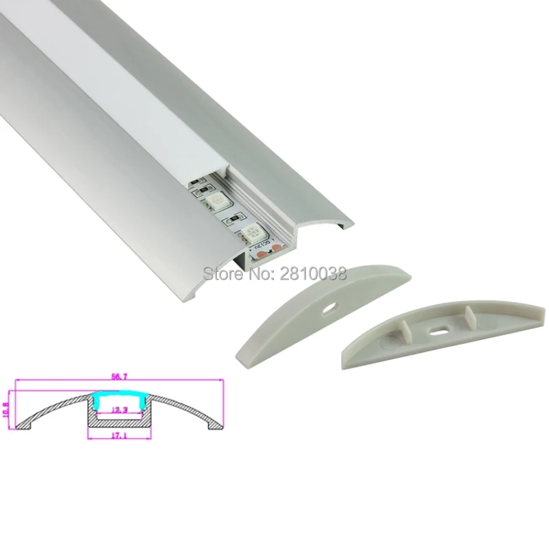 10 Sets/Lot Super Flat Anodized LED aluminum profile AL6063 Aluminium led profile LED Channel profile for Kitchen Cabinet lights