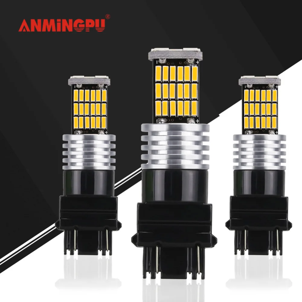 ANMINGPU 2x45 4014SMD сигнальная лампа T25 3157 светодиодная CAN шина 3156 P27W P27/7 Вт светодиодные
