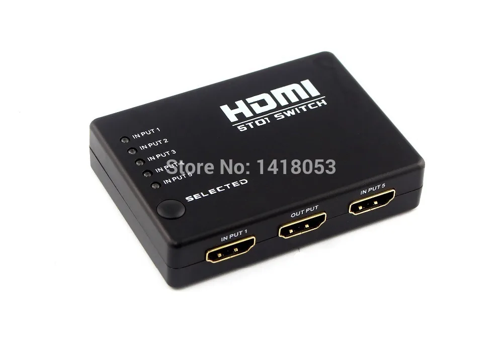 Mini 5 Ports HDMI Switch HMDI Switcher Amplifier Remote & 1080P HD Video Converter with Control Free shipping | Электроника