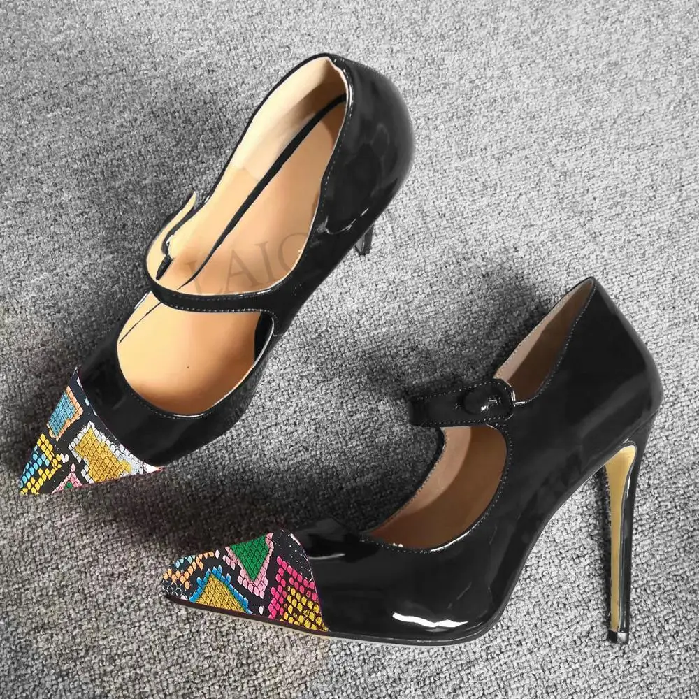 LAIGZEM пользовательские Цвет Блокировка для женщин ботинки на каблуках в стиле