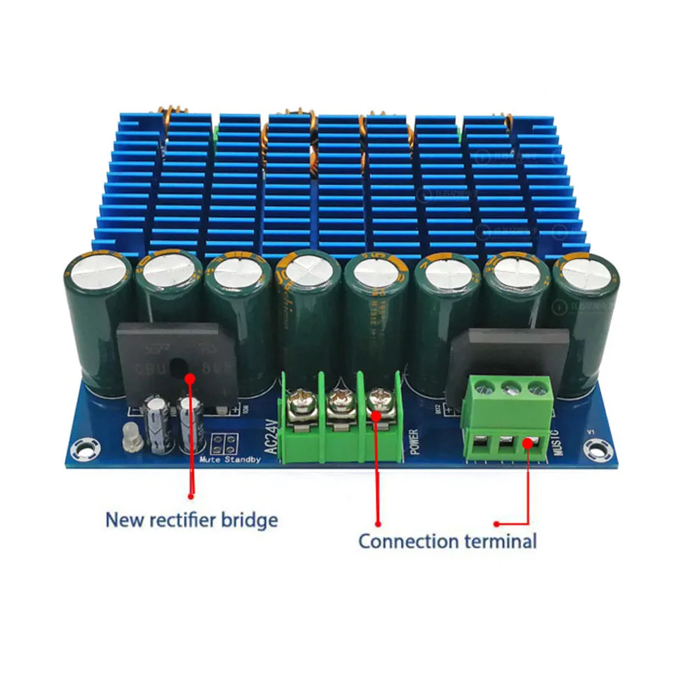 M252 сверхвысокая мощность BTL 24 V стерео 420 W+ 420 W TDA8954TH 2 чип класса D цифровой аудио усилитель платы B3-005