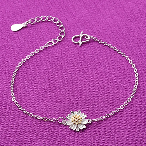 Для женщин Элегантный Посеребренная ромашка очарование пляж босые ноги ножной