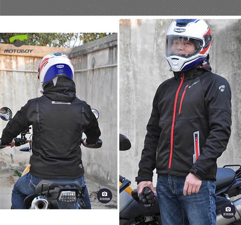 MOTOBOY Мужская мотоциклетная Повседневная куртка с водонепроницаемой и теплой подкладкой и протекторами CE для 4 сезона
