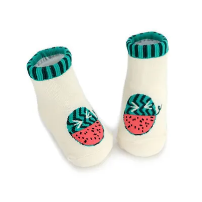watermelon Новые носки для маленьких мальчиков милые Chaussettes Enfant короткие детские носки хлопковые носки для новорожденных Meia Infantil нескользящие носки для младенцев - Цвет: watermelon