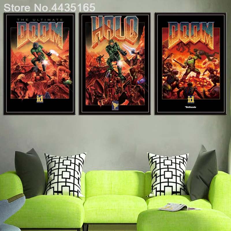 Постеры и принты постер с окончательной игрой Doom Картина на холсте картина для