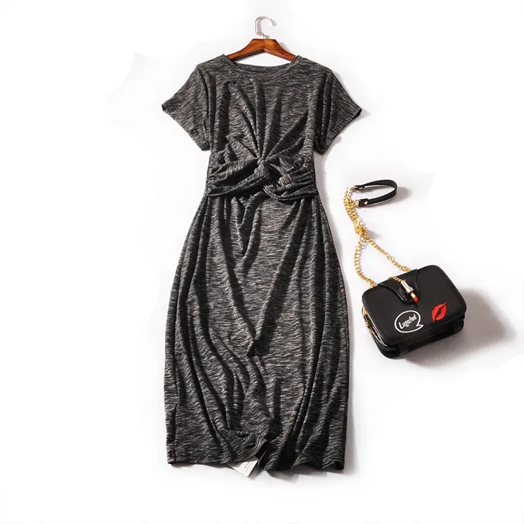 Кружевное платье размера плюс ТРАПЕЦИЕВИДНОЕ в полоску короткое до середины