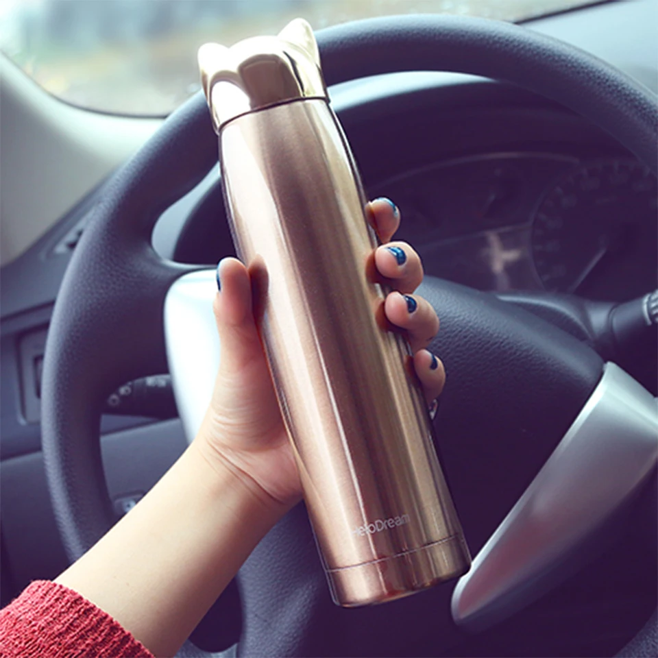 1 шт. металлическая бутылка с крышкой лисы термос из нержавеющей стали 320 мл