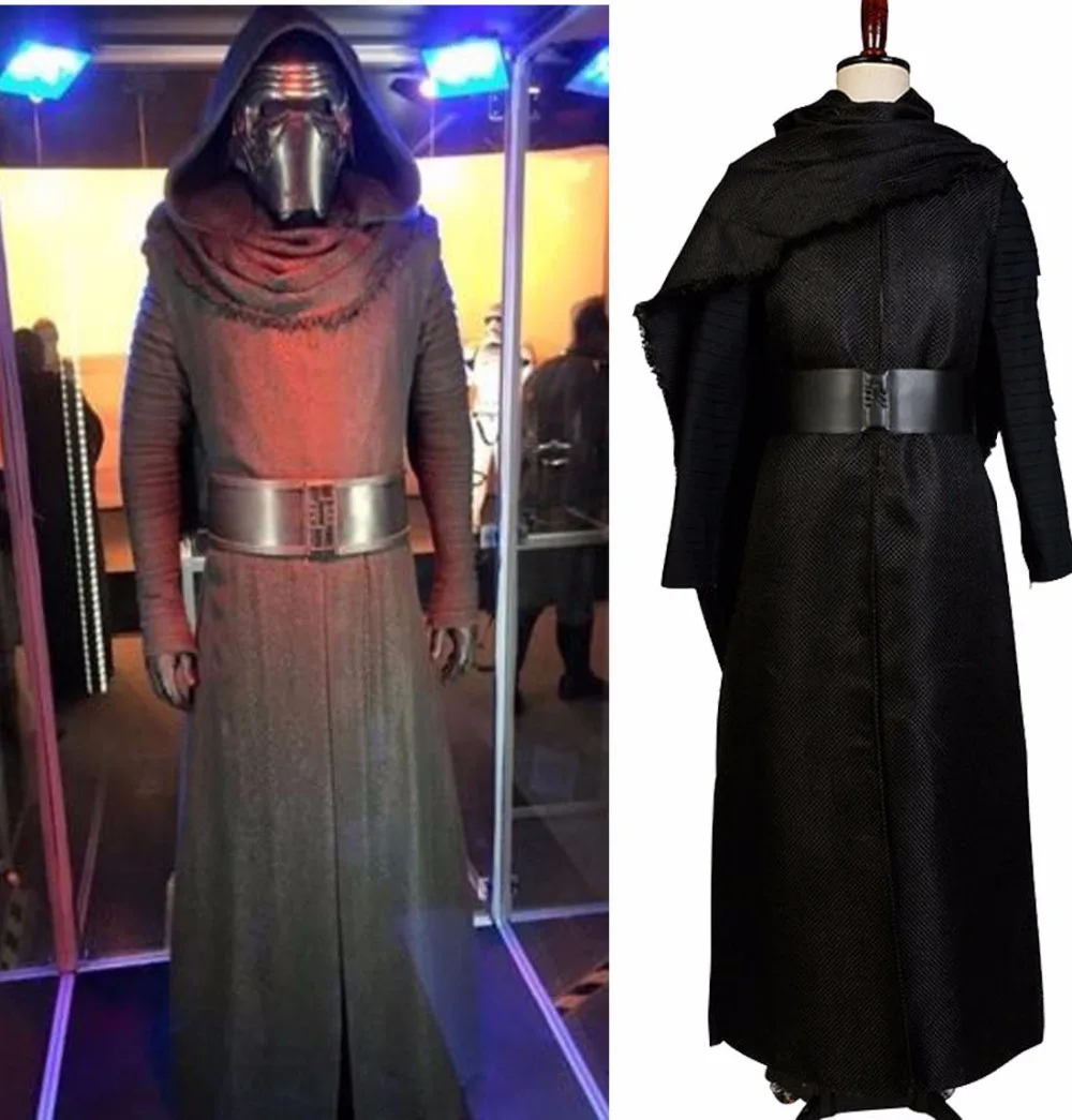 Звездные войны 7: The Force Awakens Kylo Ren маскарадные костюмы для взрослых Униформа черный плащ пальто Moive Jedi Хэллоуин для мужчин и женщин