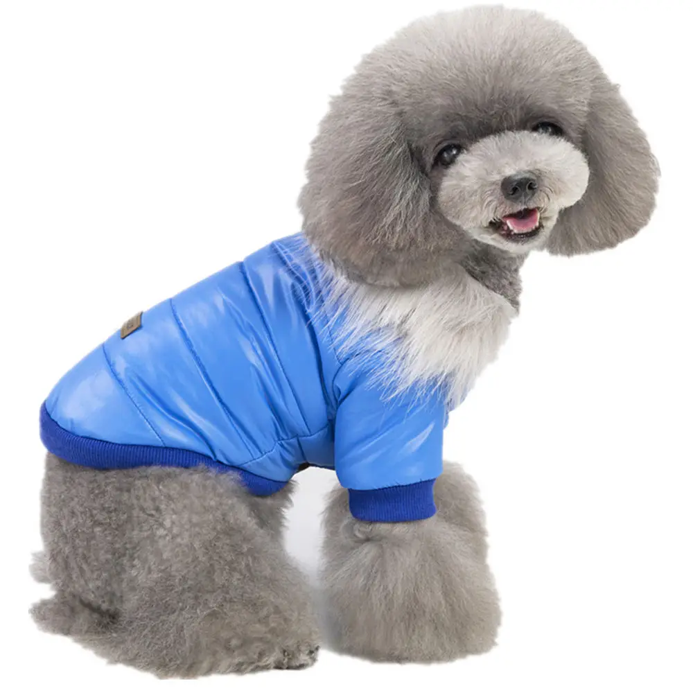 Водонепроницаемая одежда для собак меховой воротник домашних животных парки