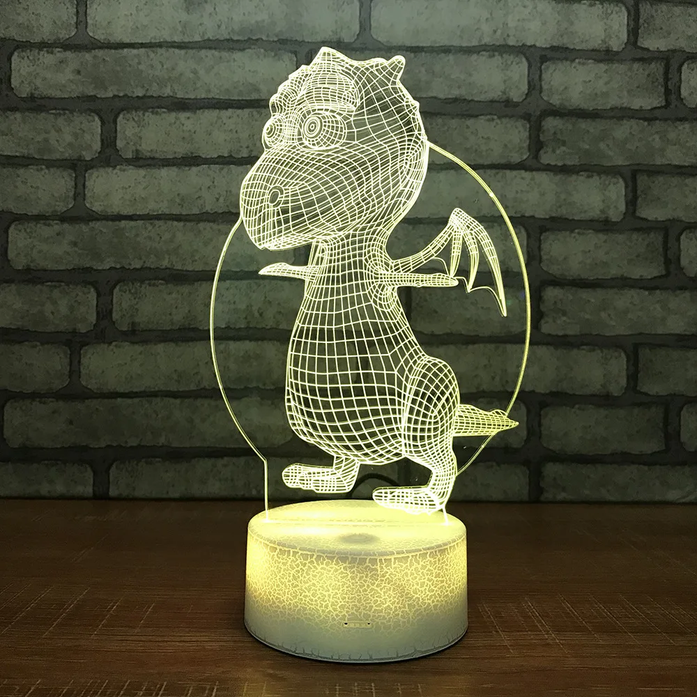 

Baby Dragon 3D LED RGB Night Light 7 Color Change Desk Light Action Figures 109 Boys Girls Christmas Toys