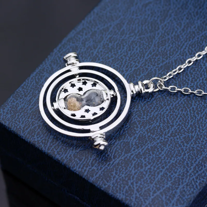 RJ 20 шт./лот модные фильм hp Time песочные часы на час ожерелья с подвесками золотые серебряные Песочные часы ожерелье леди для девочки Лучший подарок Kolye