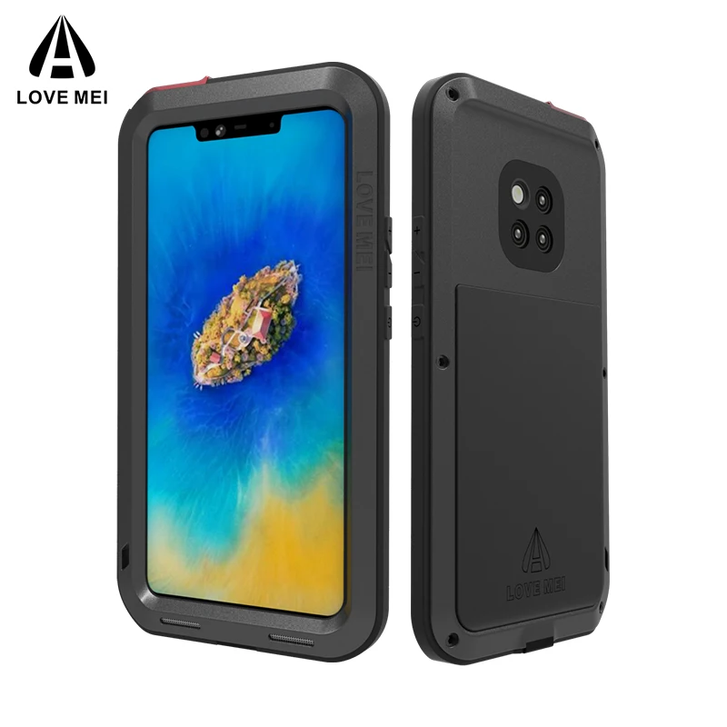 Чехол LOVE MEI для Huawei Mate 20 pro Роскошный Алюминиевый металлический бронированный