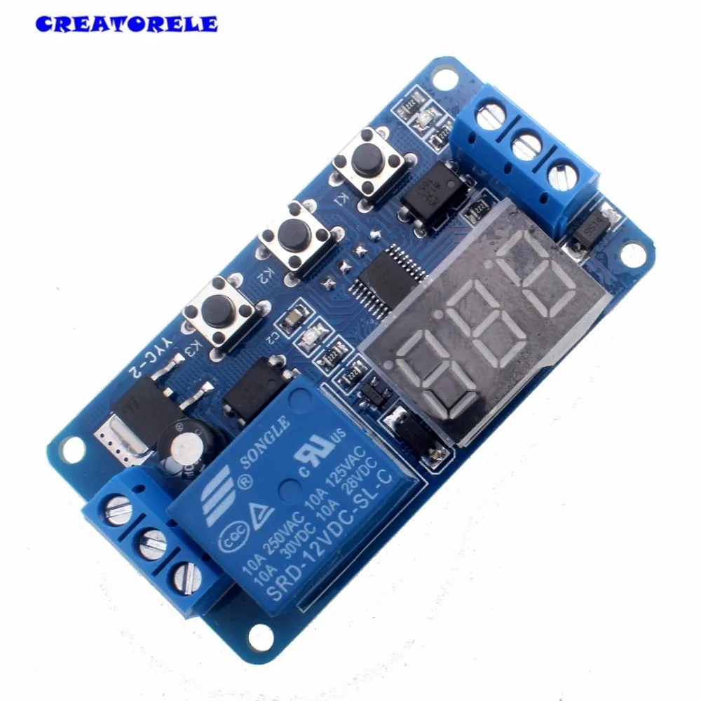 CNIM Горячая Автоматизация DC 12V Светодиодный дисплей цифровой таймер задержки