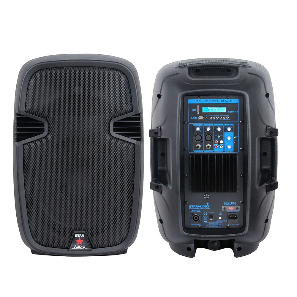 STARAUDIO 2 шт 2000 W Питание 12 дюймов активные колонки DJ этап PA стоит проводной микрофон