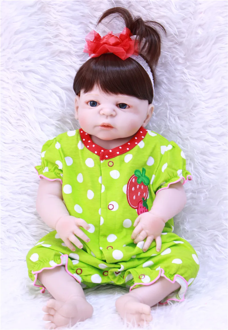 

Full body silicone reborn baby dolls 22"55cm cheap doll reborn for child bebe gift reborn menina bonecas