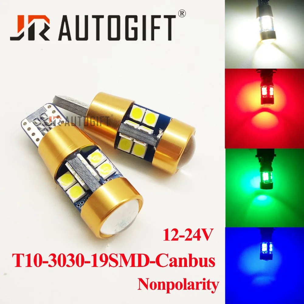 

2x1 0 светодиодов W5W 194 168 3030 19SMD Canbus без ошибок неполярность 12-24 В красная автомобильная лампа с клиновым цоколем для номерного знака багажника светильник
