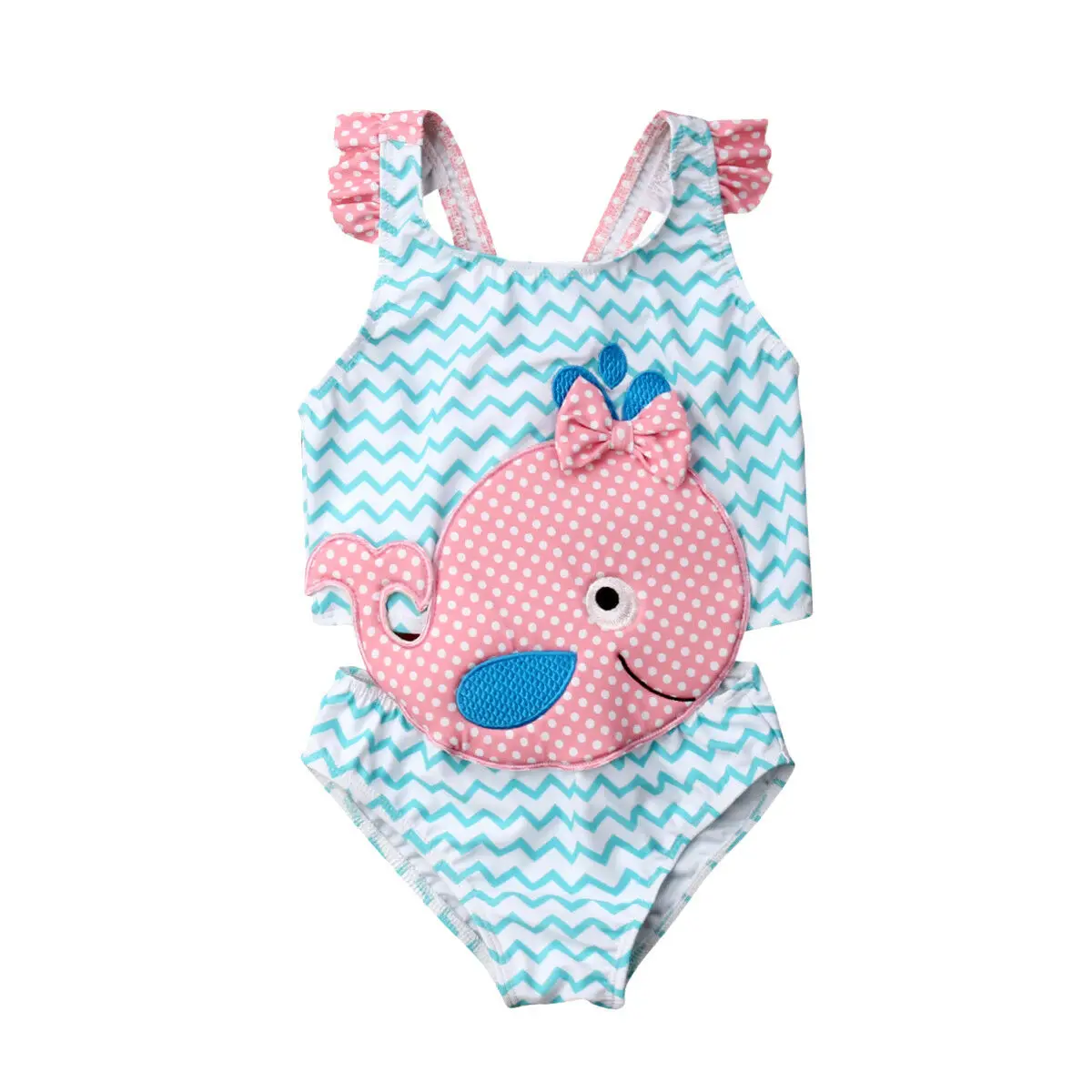 

Summer Kids Toddler Baby Girls Goldfish Swimwear One Piece Swimsuit Bandage Striped Bathing Suit Beachwear Bikini 2019