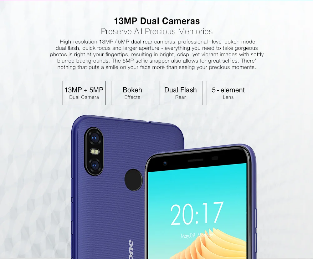 Ulefone S9 Pro 4G смартфон 5,5 дюймов Android 8,1 MTK6739 четырехъядерный 1,3 ГГц 2 Гб ОЗУ 16 Гб ПЗУ 13,0 МП+ 5,0 МП мобильный телефон