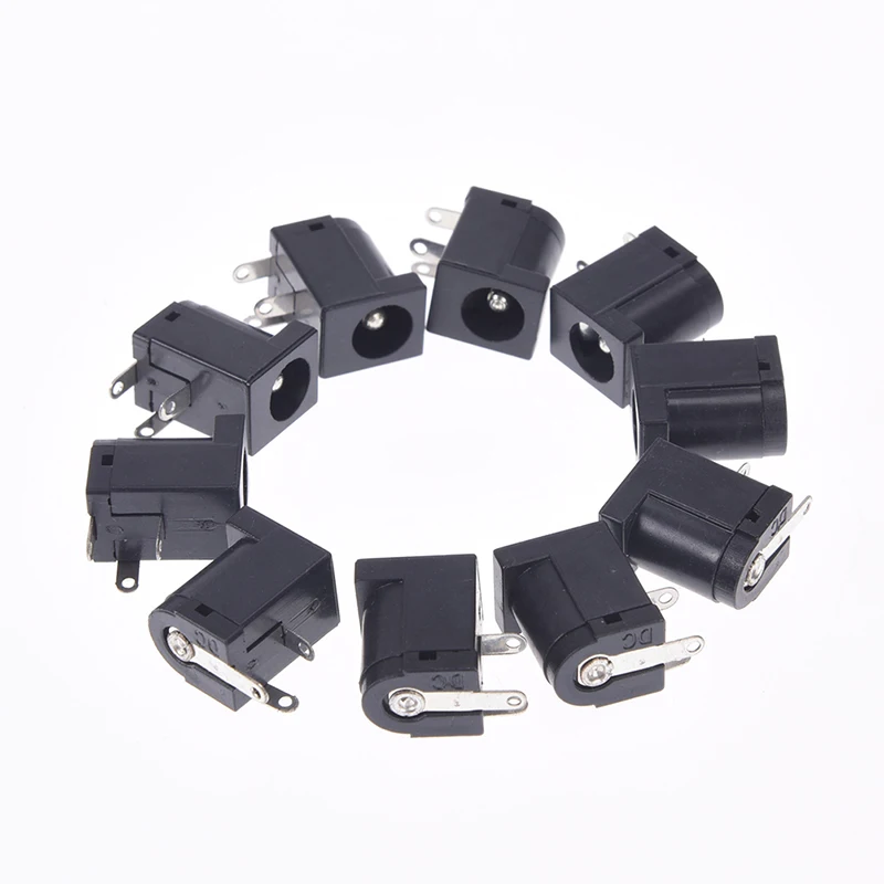 10 шт. DC005 5 5*2 1 мм Круглый иглы DC-005 черные заглушки DC Мощность с разъемом типа Jack |