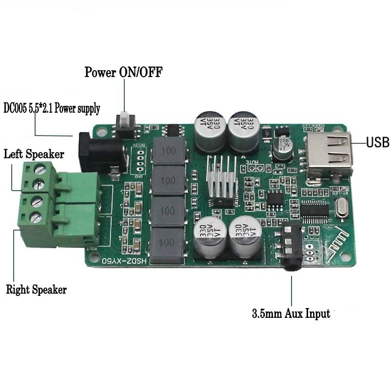 DC 12 V 24 TPA3116 2*50 W усилитель звука bluetooth плата цифровые Стерео Усилители мощности USB