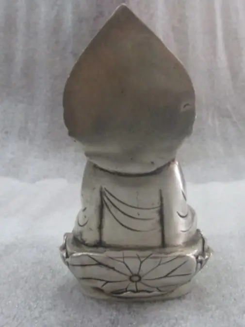 67110325 + древняя Китайская скульптура Будды было посеребренной латуни. Будда -