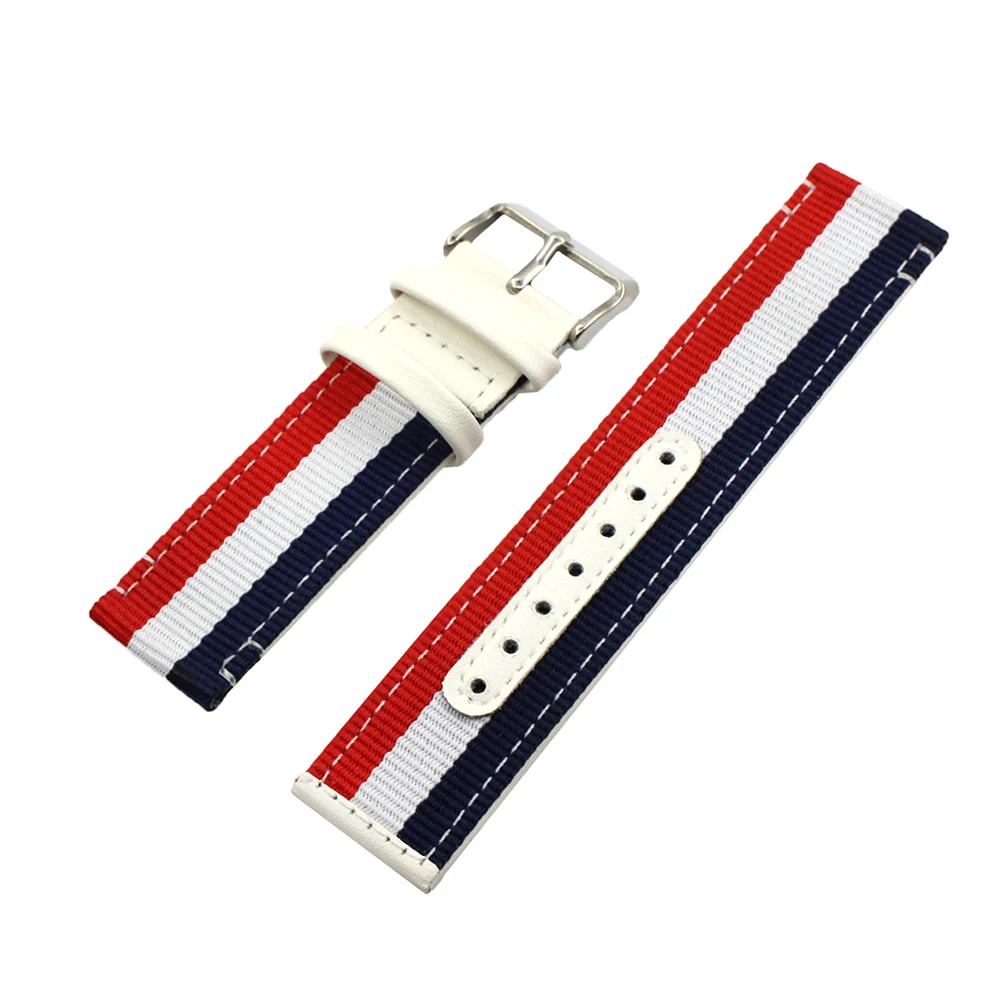 

22mm Nylon Canvas Watch Band for AP Audemars Piguet Men Women Nato Fabric Strap Wrist Loop Belt Bracelet Black White + Pin +Tool