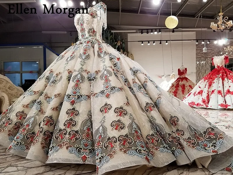 Элегантное серебряное кружевное бальное платье, свадебные платья Vestido De Noiva, пышные прозрачные кружевные свадебные платья «горный хрусталь»