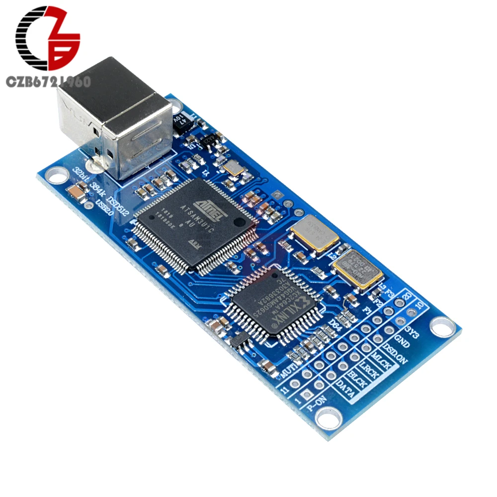 Плата декодера ATSAM3U1C XC2C64A USB интерфейса DAC поддержка DSD512 32 бит 384K I2S DSD выход для