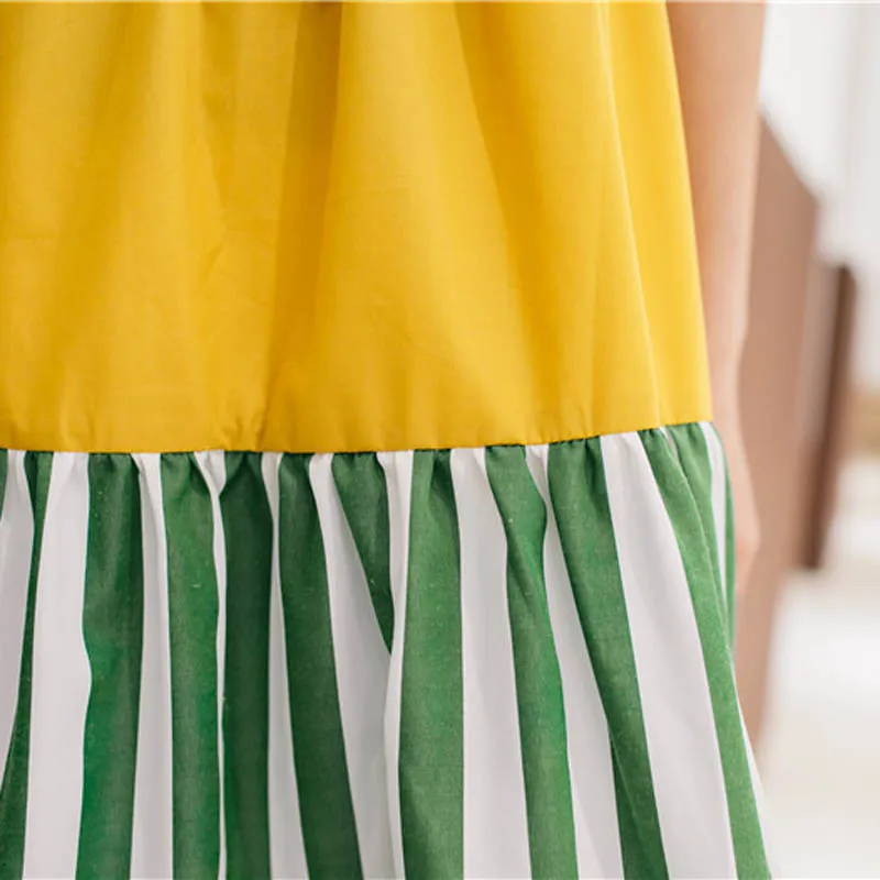 Лоскутное свободное Полосатое плиссированное платье с бретелькой на шее уличная