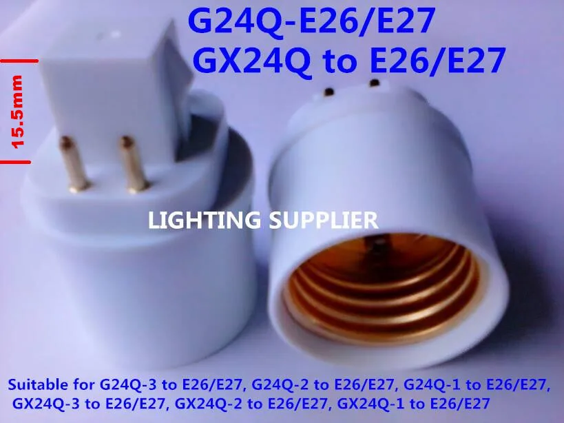 2 шт. в комплекте G24 для E27 адаптер переменного тока 4P GX24 E26/E27 лампочный Конвертор 15